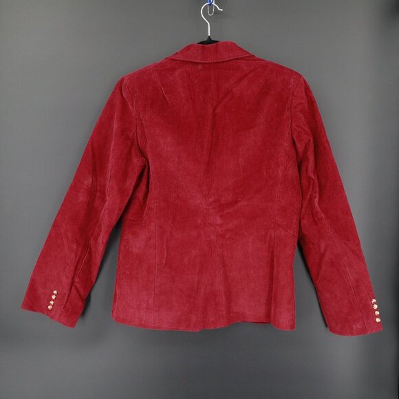 Celeste Corduroy Blazer Womens 13/14 Red Rich Auntie Core Timeless Country Club - Picture 15 of 15